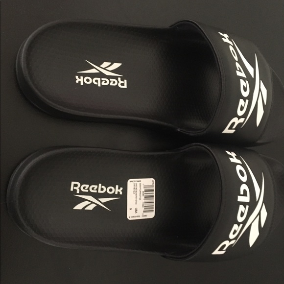 NEW MENS REEBOK CLASSIC SHOWER SLIDES SHOES SZ 12 EH0667 BLACK WITH SHOE BOX - Picture 4 of 9